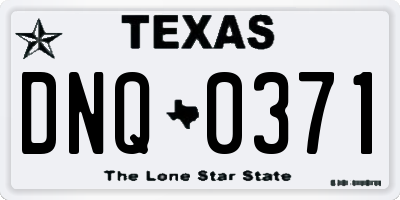 TX license plate DNQ0371