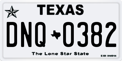 TX license plate DNQ0382