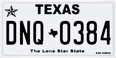 TX license plate DNQ0384