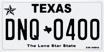 TX license plate DNQ0400