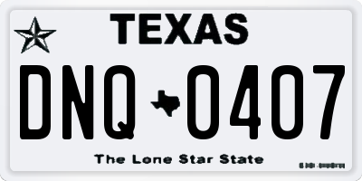 TX license plate DNQ0407