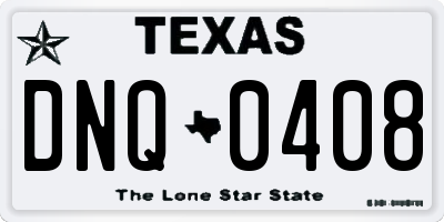 TX license plate DNQ0408