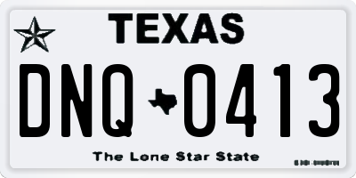 TX license plate DNQ0413
