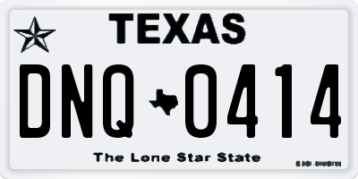 TX license plate DNQ0414