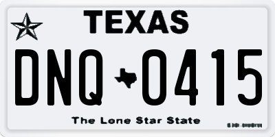 TX license plate DNQ0415