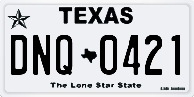 TX license plate DNQ0421