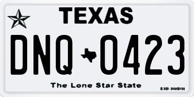 TX license plate DNQ0423