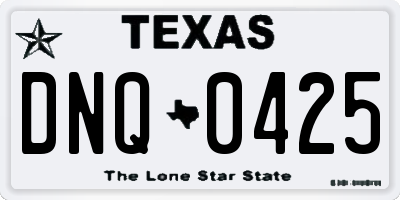 TX license plate DNQ0425