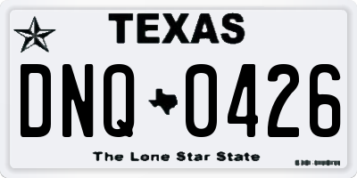 TX license plate DNQ0426