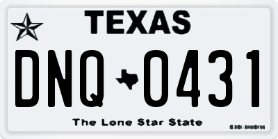TX license plate DNQ0431