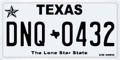 TX license plate DNQ0432