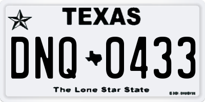 TX license plate DNQ0433