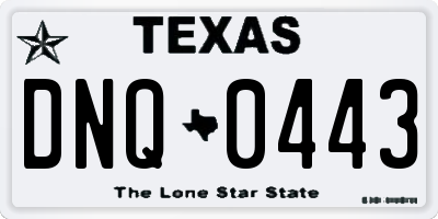 TX license plate DNQ0443
