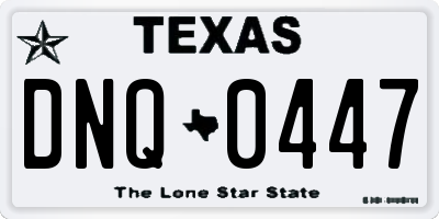 TX license plate DNQ0447