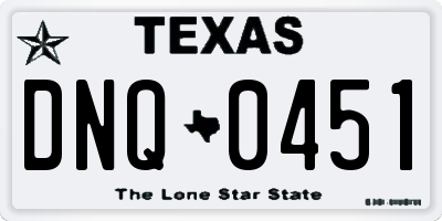 TX license plate DNQ0451