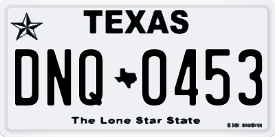 TX license plate DNQ0453