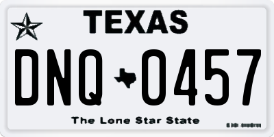 TX license plate DNQ0457