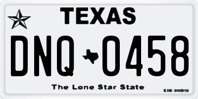 TX license plate DNQ0458
