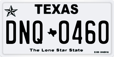 TX license plate DNQ0460