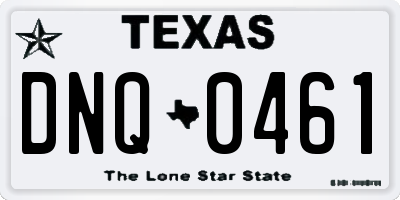 TX license plate DNQ0461