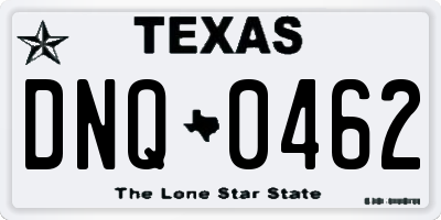 TX license plate DNQ0462