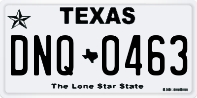 TX license plate DNQ0463