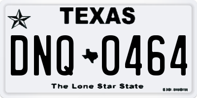 TX license plate DNQ0464