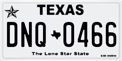 TX license plate DNQ0466
