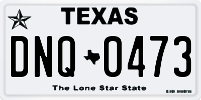 TX license plate DNQ0473