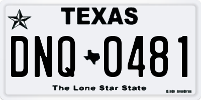 TX license plate DNQ0481