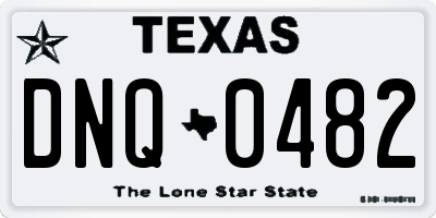 TX license plate DNQ0482