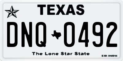 TX license plate DNQ0492