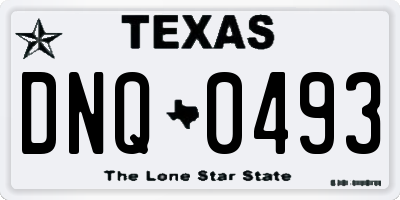 TX license plate DNQ0493