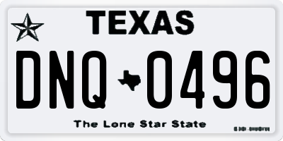 TX license plate DNQ0496