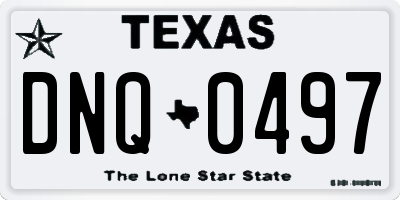 TX license plate DNQ0497