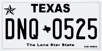 TX license plate DNQ0525