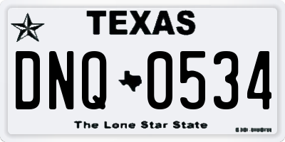 TX license plate DNQ0534