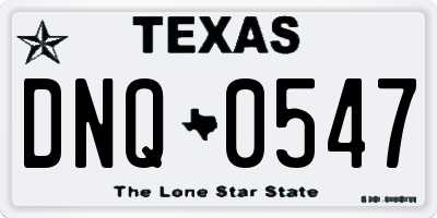TX license plate DNQ0547