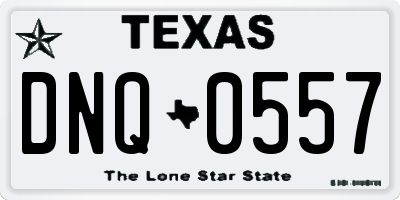 TX license plate DNQ0557