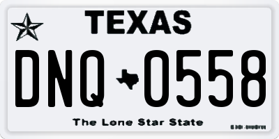 TX license plate DNQ0558
