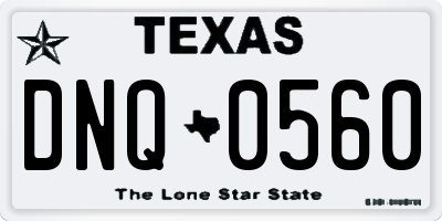 TX license plate DNQ0560