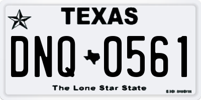 TX license plate DNQ0561