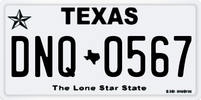 TX license plate DNQ0567