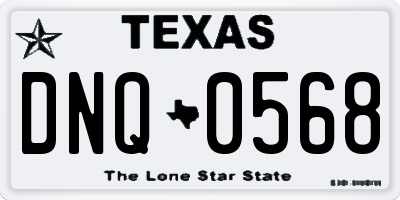 TX license plate DNQ0568