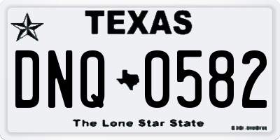 TX license plate DNQ0582