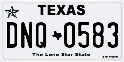 TX license plate DNQ0583