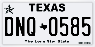 TX license plate DNQ0585