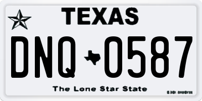 TX license plate DNQ0587