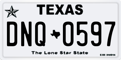 TX license plate DNQ0597