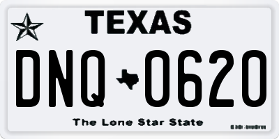 TX license plate DNQ0620